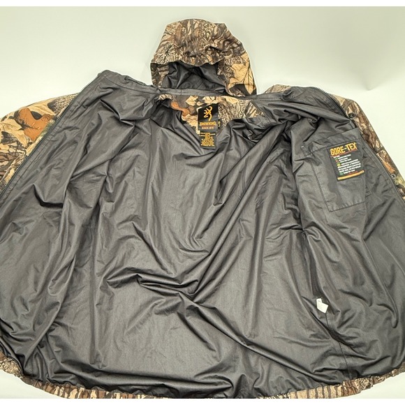 Browning Hunting Jacket Mens Large Camo Camouflage Hooded Coat - Picture 13 of 13